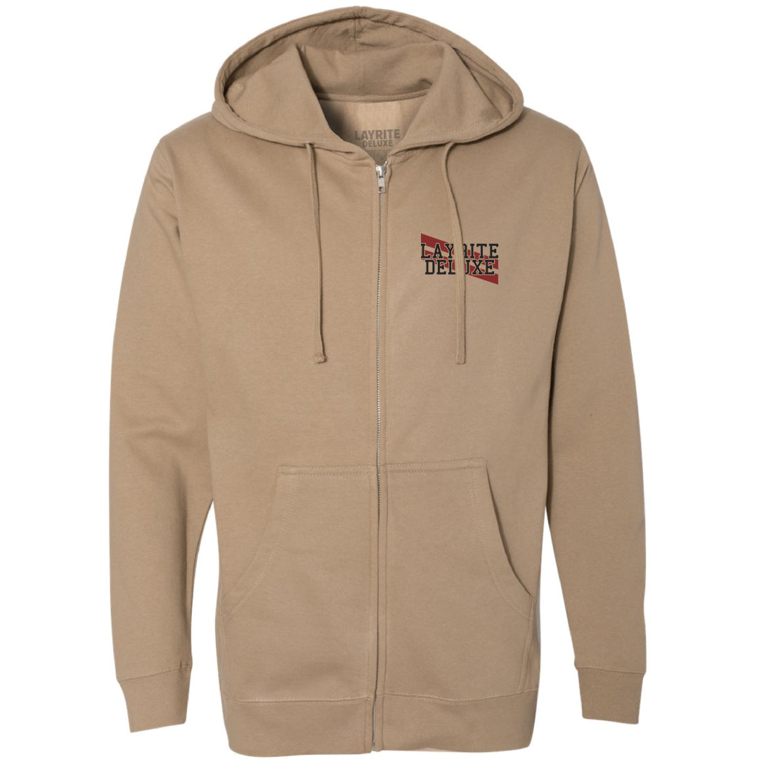 Racing Stripes- Sandstone Zip Up Hoodie - Image 2