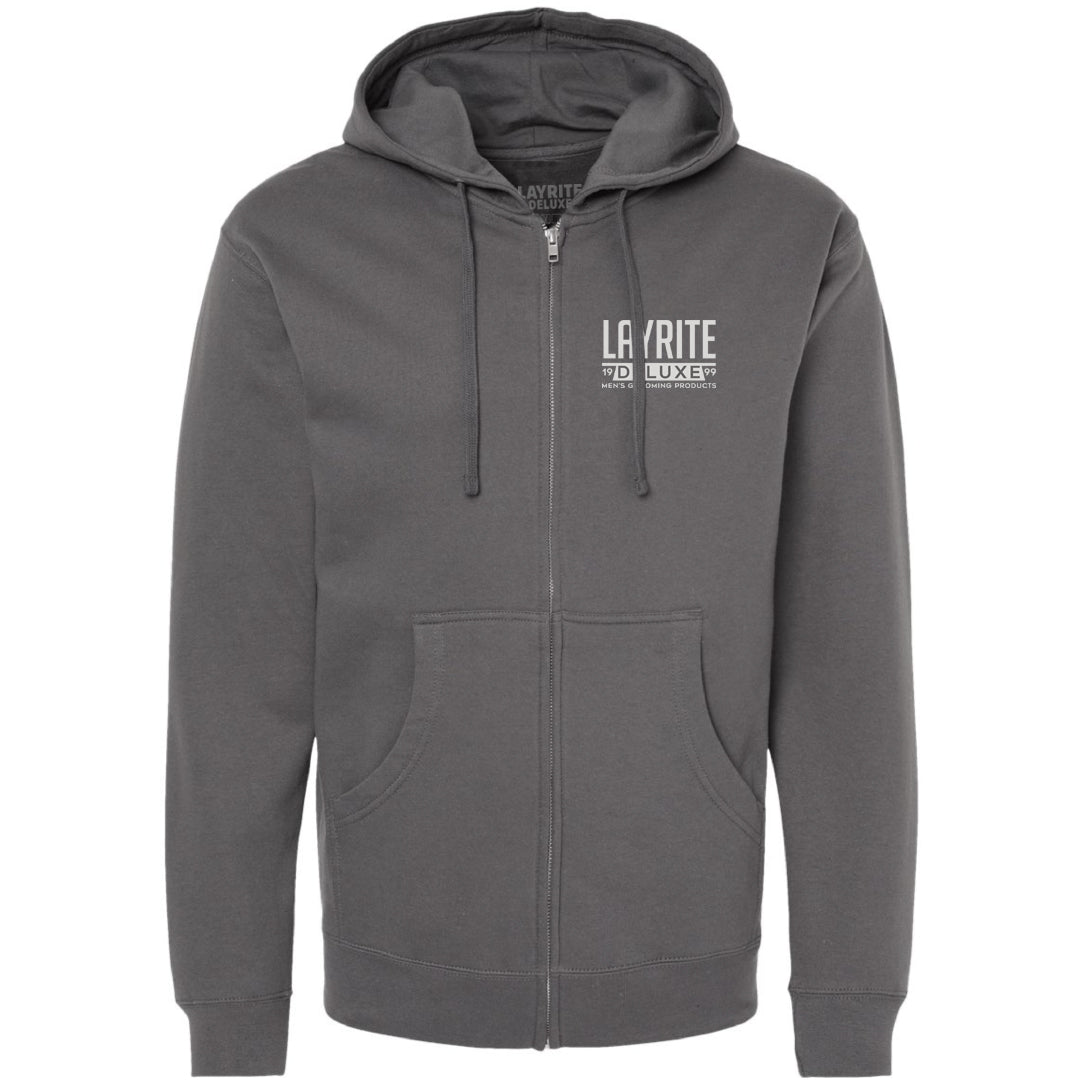 Rest Stop- Charcoal Zip Up Hoodie - Image 2